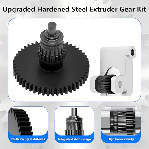 Upgraded Hardened Steel Extruder Gear for Flashforge Adventurer 5M, Integrated Shaft Design Nano-Coating POM Gears Replacement Part Direct Drive Extrusion Head Gear for AD5M/ 5M Pro