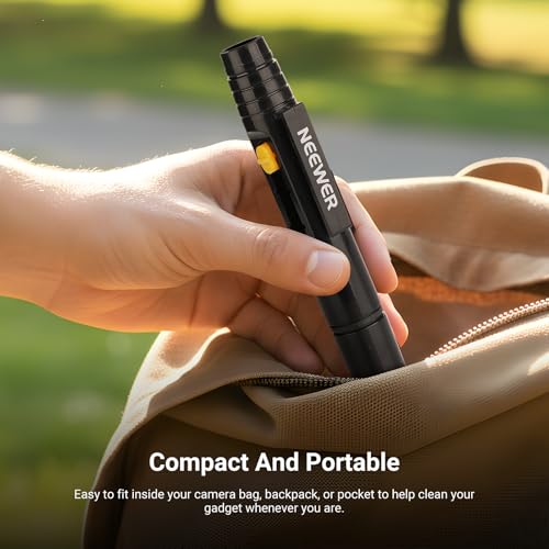 NEEWER 2 in 1 Camera Lens Cleaning Accessories Kit for Electronics, Phones, Tablets, Laptops, 1x Double Head Lens Brush Pen + 1x Cleaning Cloth, HM-51