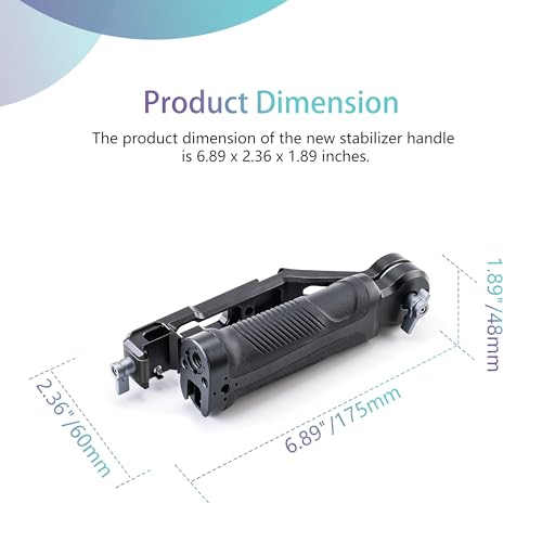 Zeadio Gimbal Side Handle with NATO Clamp, 180° Adjustable Stabilizer Handgrip with Cold Shoe & 1/4" 3/8" ARRI Mounting Holes, Compatible with DJI RS 2 / RSC 2 / RS 3 / RS 3 Pro