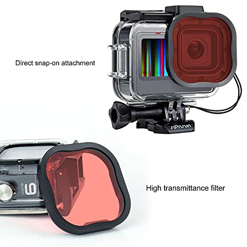 SOONSUN Waterproof Case with Dive Filter for GoPro Hero 13 12 11 10 9 Black Waterproof Case+Filters for Hero 13 12 11 10 9