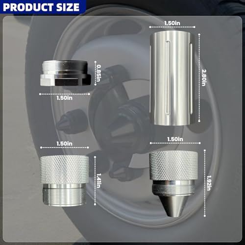 LYAUTOELE silver aluminum alloy cone-shaped lug nuts, 1.375 x 24, pack of 12