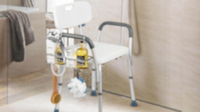 DELLAN Hanging Shower Caddy, Shower Rack with Hooks for Bath Chair & Shower Silver 12"L×4.5"W×8"H