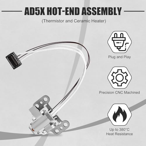 Hotend Assembly for Flashforge AD5X, Ceramic Heater Thermistor with Screws