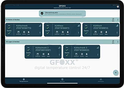 [Australia - AusPower] - GFOXX Bluetooth Data Logger Thermometer - 380 Days Running Time, 0°C to +60°C - Automatic Temperature Lists - HACCP Compliant - Digital Hygiene Documentation via App with Alarm Function 