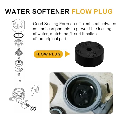 HEBRAR black water softener flow plug, compatible with WS22X10020 and 521829 models