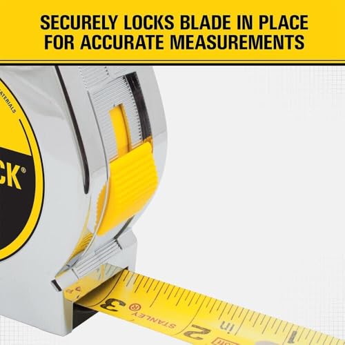 STANLEY PowerLock 35-foot tape measure, model 33-835, yellow and black retractable measuring tape
