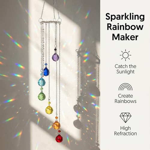 Crystal Suncatcher, Rainbow Maker for Window Decor & Garden