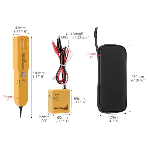 QWORK® High Precision Cable Tester and Finder, RJ11 Cable Tester, Cable Detector and Tone Generator, to Find and Test Circuit Continuity, Batteries Not Included