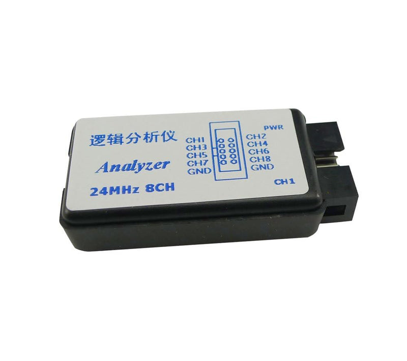 [Australia - AusPower] - USB Logic Analyzer 24MHz 8CH 8 Channel UART IIC SPI Debug Device + 12PCS 6 Colourful Test Hook Clip Set + USB Cable + Debugging Tool Sets 