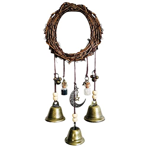 Handmade Witch Bells, 10cm Magical Wind Chime Door Hanger Pendant for Home Front Door Decor & Spiritual Ornament