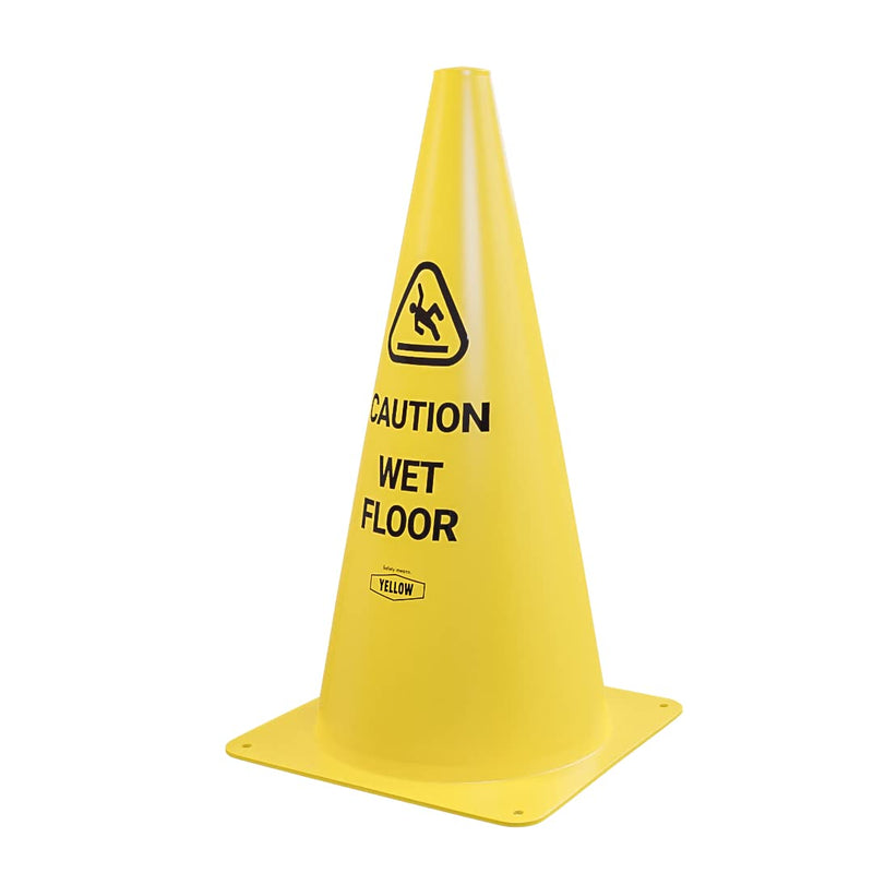 Yellow Safety® Commercial 15 Inch "Caution Wet Floor" Sign Cone, 4 ct., Easy to Use and Store 15"