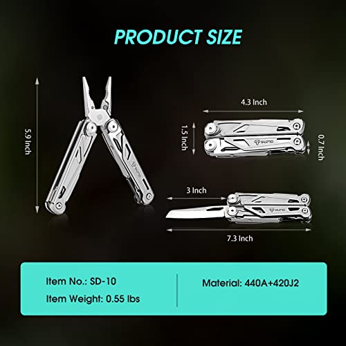 SIUPRO stainless steel multitool pocket knife for men with folding tools and compact design