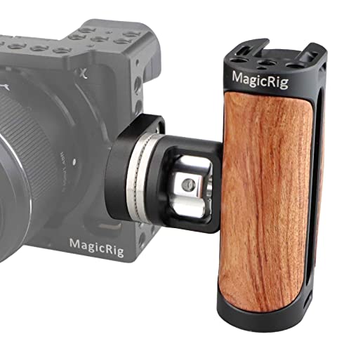 Wooden Rosette Side Handle with Rosette Extension Mount for Camera Cage