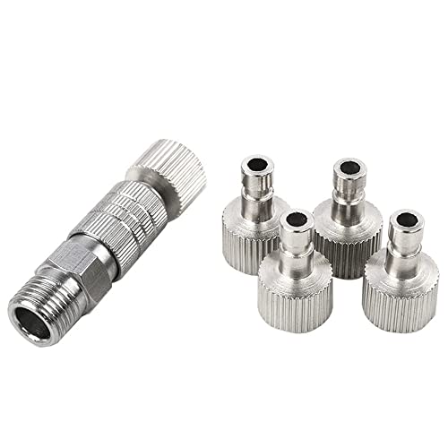 5 Pieces 1/8 Inch Female Connectors and Male Adapters Adjustment Control Valve Airbrush Accessories for Air Compressor and Airbrush Hose