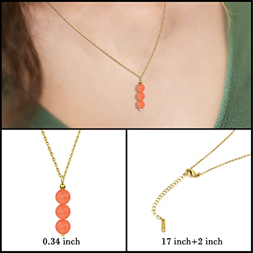 SmileBelle Citrine Crystal Necklace, Orange Necklace for Women Orange Citrine