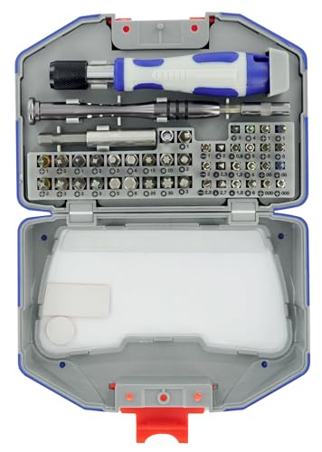 Tivoly – 46 Piece Multi Purpose Screwdriver Set – 22 Precision Bits 4 mm + 19 Torsion Bits 6.35 mm + Accessories and Screw Handles – Kit with All Essential Tools
