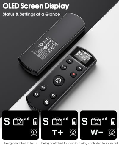 for Sony Camera Remote Control, Hanpusen Rechargeable Wireless Shutter Release with OLED Screen for ZV-E10/ZV-1/A7 III/A7 IV/ZV-1F/A6400/A6700/A6600/A6100/ZV-E1/FX30/A7C II/FX3, Replace RMT-P1BT For Sony