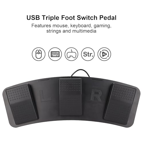 USB Triple Foot Switch Pedal,High Sensitivity PC Foot Pedal Programmable,Multifunctional Ergonomic Triple Gaming Foot Pedal for Video Game Office Equipment(photoelectric switch)