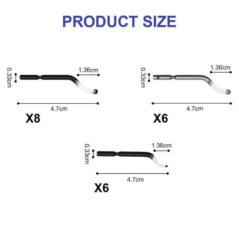[Australia - AusPower] - flintronic Universal Deburring Tool, Pack of 20 Replacement Blades, Metal Handle Blades, 360° Rotating Blade Cutting Tool for 3D Printers, Plastic, Aluminium (without Metal Handle) 20 pieces (8 x BS1010 + 6 x BK3010 + 6 x BS1018) 