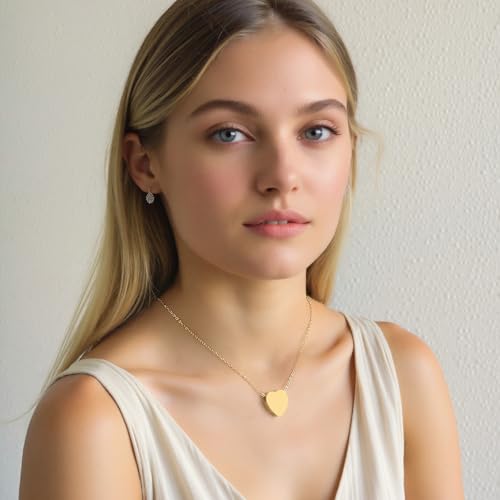 Heart Cremation Urn Necklace for Ashes for Women Men Cremation Locket Jewelry with Keepsake Urn Memorial Ash Jewelry Gold