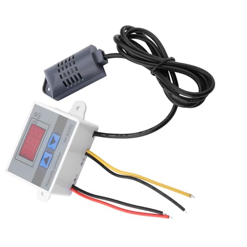 Hilitand digital humidity controller with LED display, 12V hygrometer and easy button settings in ABS casing