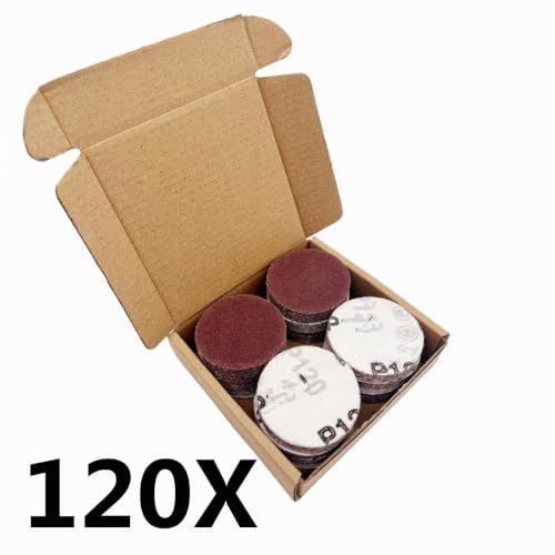 Senmai Tools Pack of 120 Sandpaper 50 mm Sanding Discs Round Grit 80 Sandpaper 2 Inch Sanding Pads Suitable for Power Tools Wood Furniture Painting Automotive 80 grit