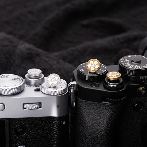 Camera Shutter Button for Fuji X-T5 X-T3ii X-T200 X-T4 (2 Silver and 2 Brass) 2 silver and 2 brass