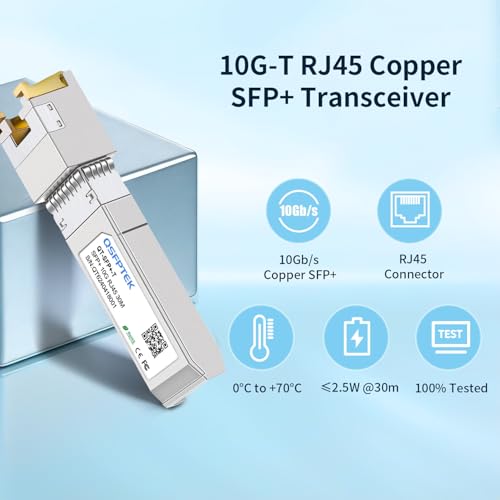 QSFPTEK Newest 10GBASE-T SFP+ RJ45 Transceiver up to 30 m, 10G SFP+ to RJ45 Copper Mini-GBIC Module for Arista SFP-10GE-T 10GBase-T: 30m (For Arista-1 Pack)