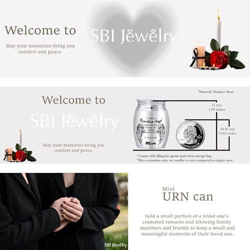 Small Mini Urn for Dad Grandpa Heart Guardian Angel Cremation Urns for Ashes Memorial Keepsake In Loving Memory Of Dad