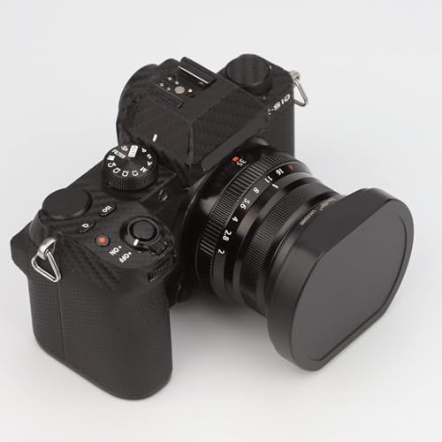 Haoge LH-X35B Metal Square Bayonet Lens Hood for Fujinon XF35mmF2 R WR XF23mmF2 R WR XC 35mm F2 (XC35mmF2), Fuji 35mm F2 Hood, 23mm F2 Lense Hood, with Metal Front Cap, Replaces LH XF35 2 Hood Black