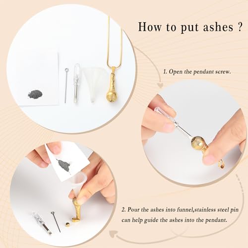 Microphone Cremation Jewelry for Ashes - Memorial Urn Necklace Ashes Holder Stainless Steel Keepsake Pendant Jewelry for Music Lover Gold