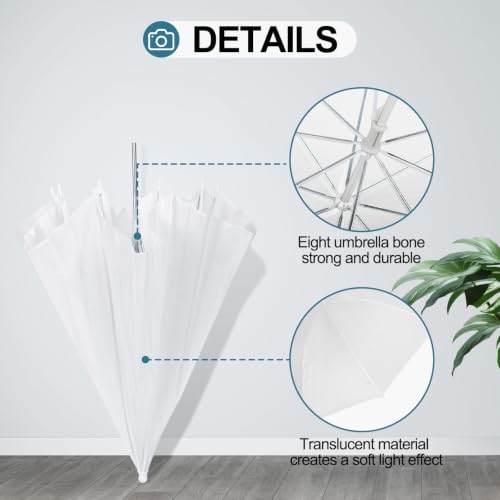 EMART 33"/84cm Translucent White Photo Soft Umbrella for Photography 2Pack White/Silver