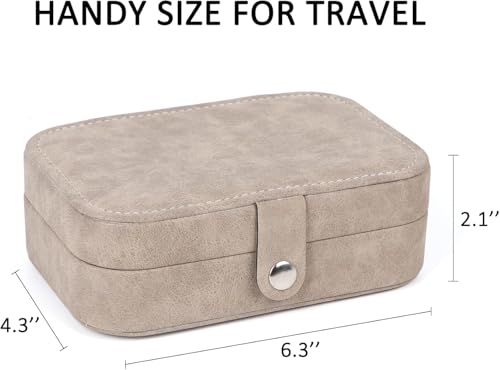 SLOZO Travel Jewelry Box, Small Jewelry Organizer Boxes for Women Girls, Travel Jewelry Case Portable Jewelry Storage for Earrings, Ring, Necklaces, Bracelets - Brown