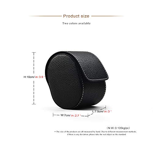 Oirlv Luxury Leather Watch Storage Box Travel Single Watch Case Jewelry Gift Box for Christmas Anniversary Birthday(Black) Black