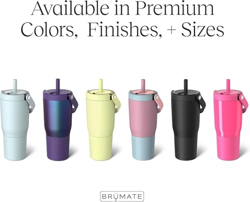 BrüMate Resa 25oz 100% Leakproof Travel Tumbler w/Handle & Straw | Flexible SoftSip Straw | Silicone Sleeve for Durability | Stainless Steel | Cup Holder & Travel Friendly Water Bottle (Star Burst)