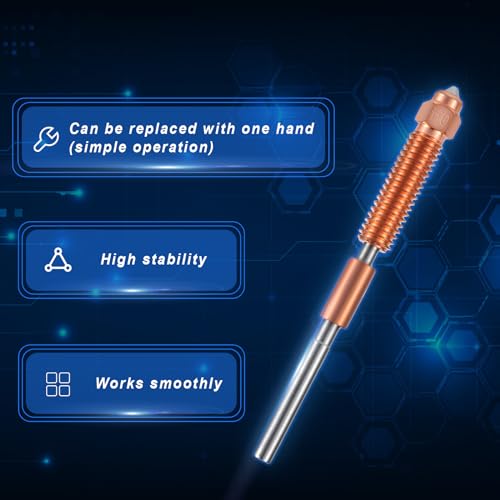 K1C Nozzle, 0.4mm 3D Printer Hard Steel Nozzle Replacement for Creality K1C Ender 3 V3 Ender 3 V3 Plus 3D Printer Parts Accessories (3pc)