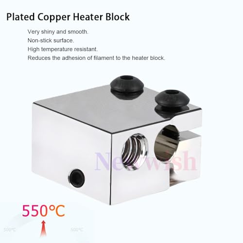 Vyper All Metal Hotend Plated Copper Upgrade Kit High Flow for Vyper,Kobra Max,Kobra Plus Volcano V5 Hotend,High Temperature 500℃ Plated Copper Heater Block,Nozzle 0.4mm,Bi-Metal Heatbreak. Vyper All Metal Hotend Plated Copper Kit