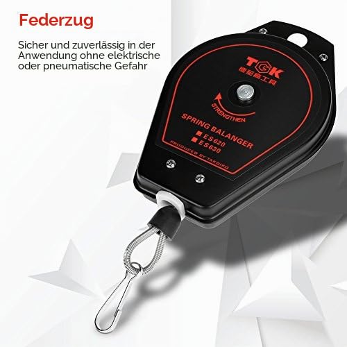 Spring Scale Retractable 0.6 to 2.0 kg Capacity Heavy Duty Hanging Tool Holder ES620 (Black) | Hanging Tool Holder Heavy Duty Assembly Line Assembly