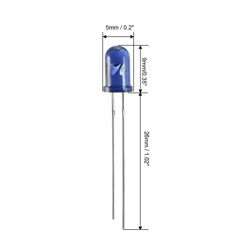 [Australia - AusPower] - uxcell 5pcs 5mm 940nm Infrared Emitter Diode DC 1.35V LED IR Emitter Light Emitting Diodes Blue Round Head 