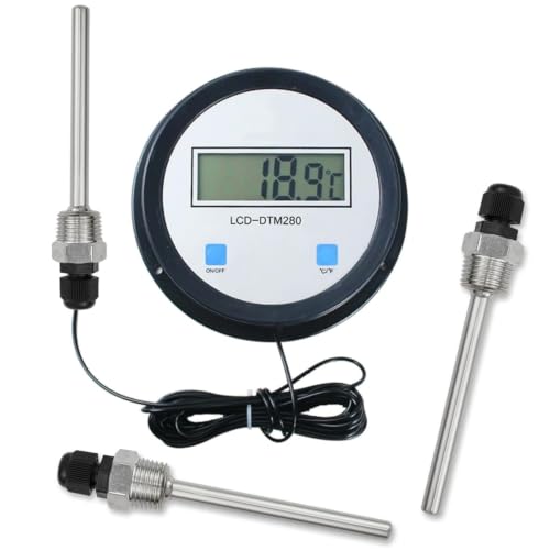 4 Stück Tauchhülse G1/2 Zoll,Tauchhülsen Temperaturfühler 8 x 200mm,Edelstahl Tauchhülse Gewinde für Temperatursensor,Tauchschutzrohre für Thermoelemente,geeignet für Pufferspeicher,Heizung &Solar