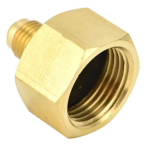 Brass Refrigerant Adapter, R134A Refrigerant Tank Adapter, W21 and 1/4SAE Air Coolant Converter Connection for AC Refrigerant System