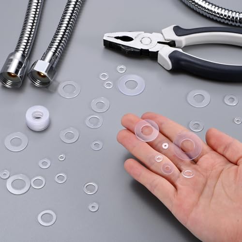 M METERXITY M12 PVC flat washers, clear 12mm ID x 20mm OD plastic sealing spacer rings