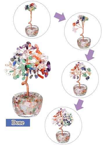 PESOENTH Aquamarine Crystal Tree of Life,Healing Crystal Stone Tree Spiritual Gifts for Women Mom Birthday,Blue Gemstone Trees Feng Shui Home Room Decor for House Warming Gifts Aquamarine Crystals Tree