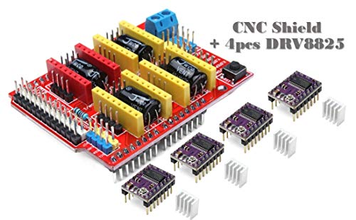 CNC Shield V3 Expansion Board + 4pcs DRV8825 Stepper Motor Driver Module for 3D Printer