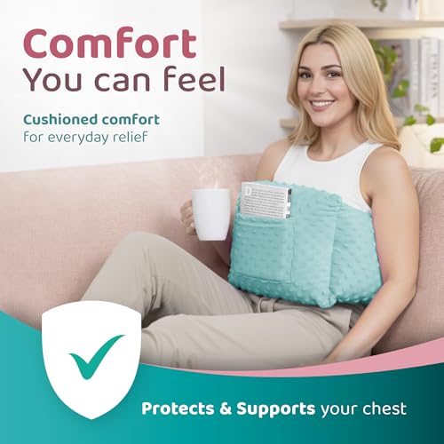 Zomaple 3-piece contoured support pillows recovery kit with gel pack and aqua shower lanyard for post-mastectomy comfort.