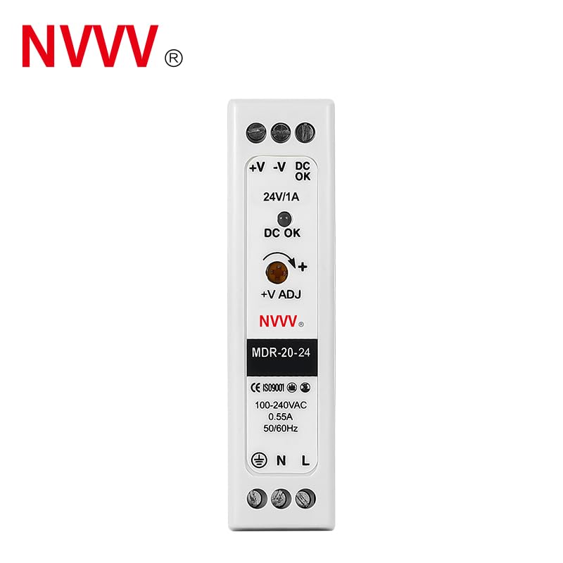 [Australia - AusPower] - MDR-20-24 AC to DC DIN-Rail DIN Rail Power Supply Power Supply, 24 W, 1 A, 24 V MDR-20-24 24V, 24W, 1A 