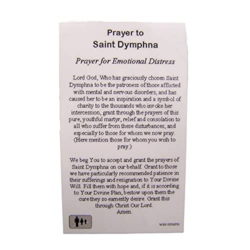 St Dymphna Prayer Card With Medal Pendant Charm Patron Saint Catholic Christian