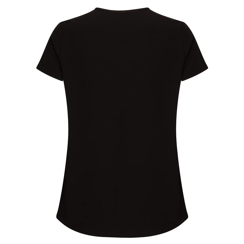 [Australia - AusPower] - Natural Uniforms Women's Cool Stretch V-Neck Top and Cargo Pant Scrub Set with Regular and Petite Sizes Black Medium 