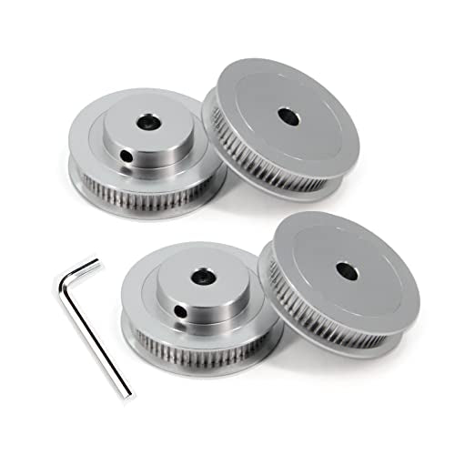 2GT Pulley 80 Teeth 6.35mm Bore 80T Timing Belt Pulley Synchronous Wheel Aluminum for Width 6mm Belt 3D Printers Parts, 4pcs/Pack(Size: 80T-6.35mm Bore)