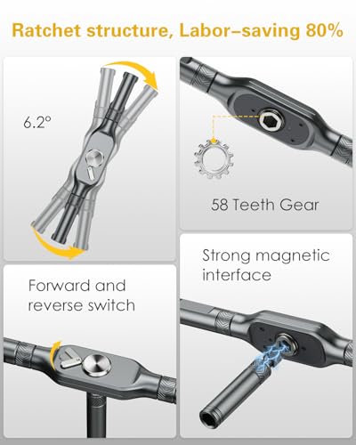 Bomivoi 71-in-1 magnetic ratchet screwdriver set with T-handle and interchangeable bits